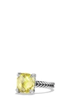 David Yurman Châtelaine Ring With Semiprecious Stone And Diamonds In Silver/ Lemon Citrine