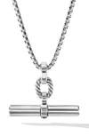 David Yurman Sterling Silver Lexington Barrel Pendant In Silver
