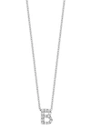 Bony Levy 18k Gold Pavé Diamond Initial Pendant Necklace In White Gold - B
