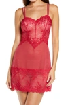 Wacoal 'embrace' Lace & Mesh Chemise In Persian Red