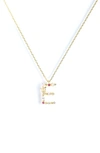 Girls Crew Flutterfly Initial Necklace In Gold - E