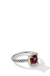 David Yurman Sterling Silver Petite Chatelaine Ring With Garnet & Diamonds - 100% Exclusive In Silver Pave/ Garnet