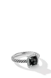 DAVID YURMAN PETITE CHATELAINE® PAVÉ BEZEL RING WITH SEMIPRECIOUS STONE AND DIAMONDS,R14202DSSABODI6