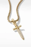 David Yurman 18kt Yellow Gold Diamond Petrvs Dagger Charm Enhancer In Yellow Gold