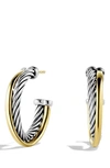 DAVID YURMAN CROSSOVER SMALL HOOP EARRINGS WITH GOLD,E06563SS8