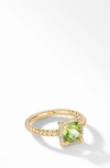 David Yurman Petite Chatelaine® Pavé Bezel Ring In Peridot