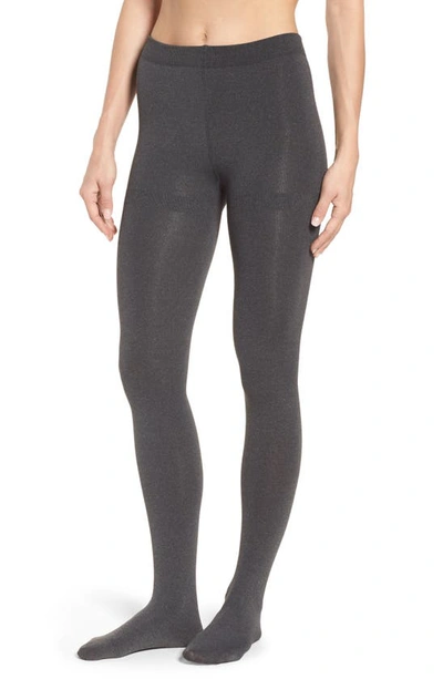 Nordstrom Fleece Lined Tights In Charcoal