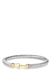 David Yurman 7mm Cable Buckle Bracelet With Gold In Two Tone