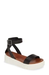 Mia Lunna Platform Ankle Strap Sandal In Black