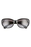 Ray Ban 59mm Polarized Sunglasses In Black/ Grey Grad Grey Polar