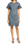 Shani Lace Sheath Dress In Blue