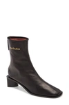 Acne Studios Logo Leather Ankle Boots In Black/ Black