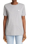 Acne Studios Ellison Face Unisex T-shirt In Light Grey Melange