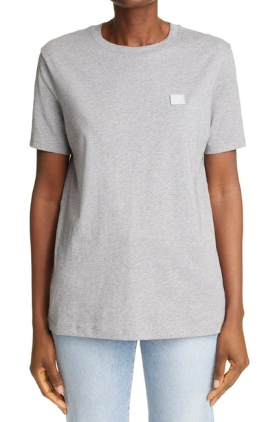 Acne Studios Ellison Face Unisex T-shirt In Light Grey Melange