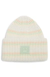 ACNE STUDIOS PANSY FACE PATCH STRIPE WOOL BEANIE,C40133-