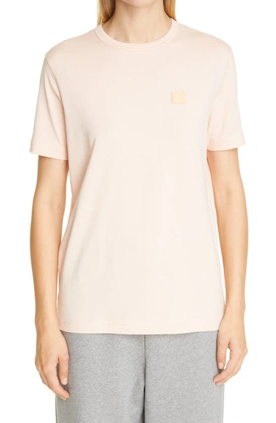 Acne Studios Ellison Face Unisex T-shirt In Powder Pink