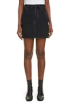 Acne Studios Black Denim Mini Skirt In Black