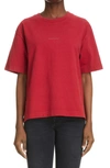 Acne Studios Logo Graphic Cotton Tee In Cherry Red