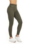 Spanxr Faux Suede Leggings In Deep Green