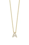 Bony Levy 18k Gold Pavé Diamond Initial Pendant Necklace In Yellow Gold - A