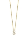 Bony Levy 18k Gold Pavé Diamond Initial Pendant Necklace In Yellow Gold - S