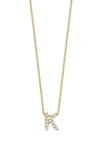 Bony Levy 18k Gold Pavé Diamond Initial Pendant Necklace In Yellow Gold - K