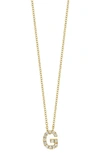 Bony Levy 18k Gold Pavé Diamond Initial Pendant Necklace In Yellow Gold - G