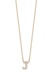 Bony Levy 18k Gold Pavé Diamond Initial Pendant Necklace In Rose Gold - J