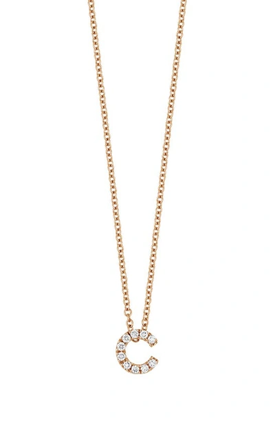 Bony Levy 18k Gold Pavé Diamond Initial Pendant Necklace In Rose Gold - C