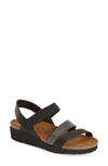 Naot Krista Womens Leather Embellished Platform Sandals In Black Leather