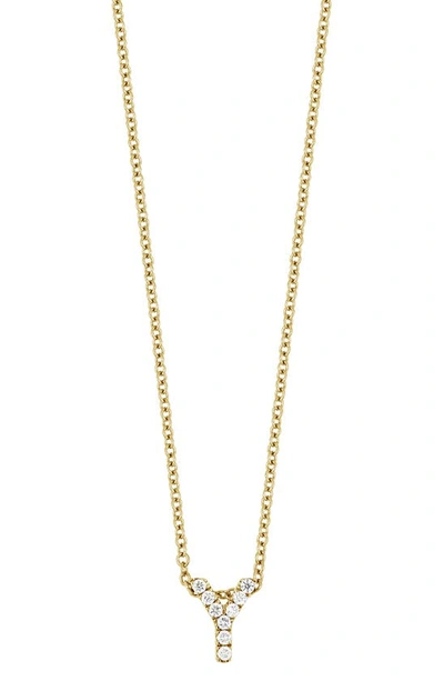 Bony Levy 18k Gold Pavé Diamond Initial Pendant Necklace In Yellow Gold - Y