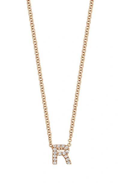 Bony Levy 18k Gold Pavé Diamond Initial Pendant Necklace In Rose Gold - R