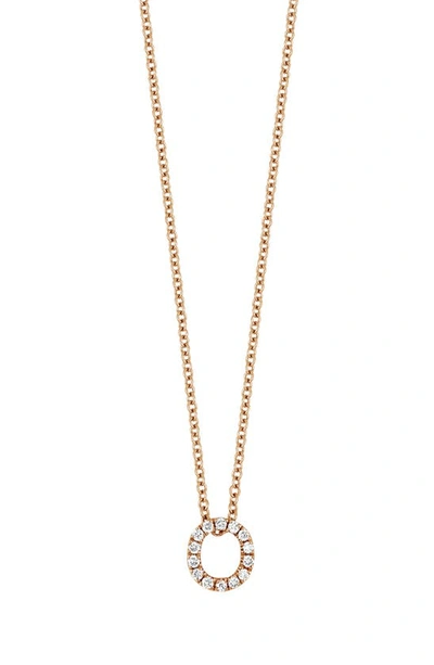 Bony Levy 18k Gold Pavé Diamond Initial Pendant Necklace In Rose Gold - O