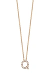 Bony Levy 18k Gold Pavé Diamond Initial Pendant Necklace In Rose Gold - Q