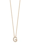 Bony Levy 18k Gold Pavé Diamond Initial Pendant Necklace In Rose Gold - G
