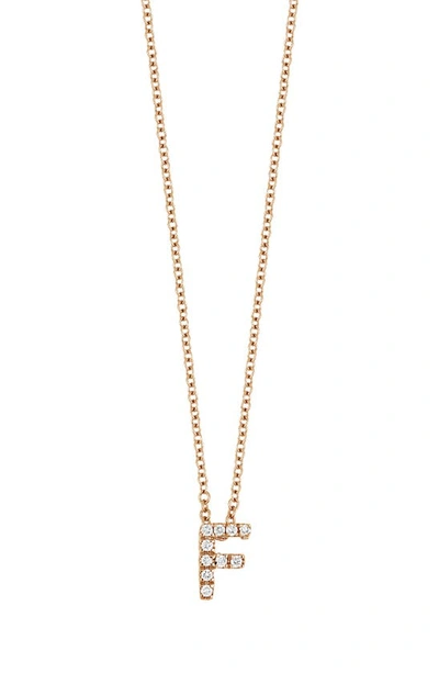 Bony Levy 18k Gold Pavé Diamond Initial Pendant Necklace In Rose Gold - F