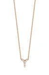 Bony Levy 18k Gold Pavé Diamond Initial Pendant Necklace In Rose Gold - Y