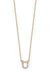 Bony Levy 18k Gold Pavé Diamond Initial Pendant Necklace In Rose Gold - U