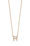 Bony Levy 18k Gold Pavé Diamond Initial Pendant Necklace In Rose Gold - H