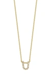 Bony Levy 18k Gold Pavé Diamond Initial Pendant Necklace In Yellow Gold - U