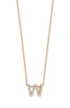 Bony Levy 18k Gold Pavé Diamond Initial Pendant Necklace In Rose Gold - W