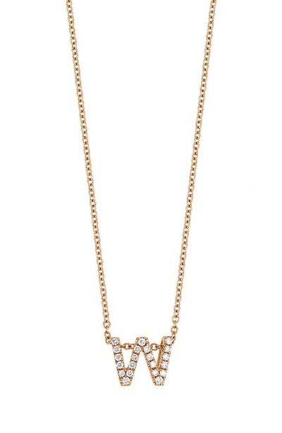 Bony Levy 18k Gold Pavé Diamond Initial Pendant Necklace In Rose Gold - W