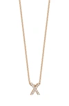 Bony Levy 18k Gold Pavé Diamond Initial Pendant Necklace In Rose Gold - X