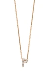 Bony Levy 18k Gold Pavé Diamond Initial Pendant Necklace In Rose Gold - P