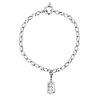True Rocks Sterling Silver Belcher Bracelet With Mini Razor Blade Charm In Belcher