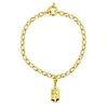 True Rocks 18kt Gold Plated Belcher Bracelet With Mini Razor Blade Charm In Belcher
