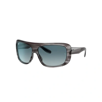 Ray Ban Blair Blue Gradient Grey Rectangular Unisex Sunglasses Rb2196 13143m 64