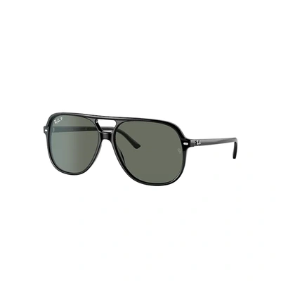 RAY BAN BILL SONNENBRILLEN SCHWARZ FASSUNG GRÜN GLAS POLARISIERT 56-14