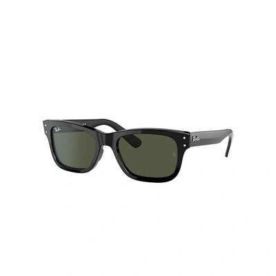 Ray Ban Burbank Sunglasses Black Frame Green Lenses 52-20