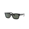 Ray Ban Burbank Sunglasses Black Frame Green Lenses Polarized 52-20 In Black